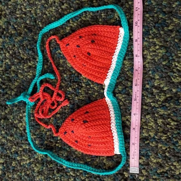 🌴FINAL SALE Favorite Little Corner Crochet Watermelon 🍉 Bikini Top A Cup - Picture 5 of 11